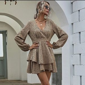 Dalmatian Bishop Sleeve Tiered Layer Dress